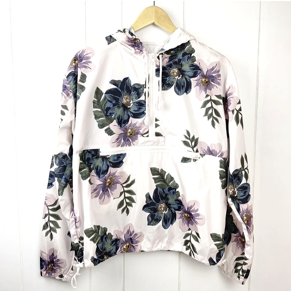 Thread And Supply Floral Hooded Wind Breaker Jacket